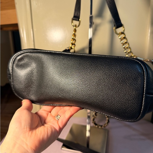 Michael Kors Black Leather Satchel Bag with Gold Chain - Picture 3 of 5